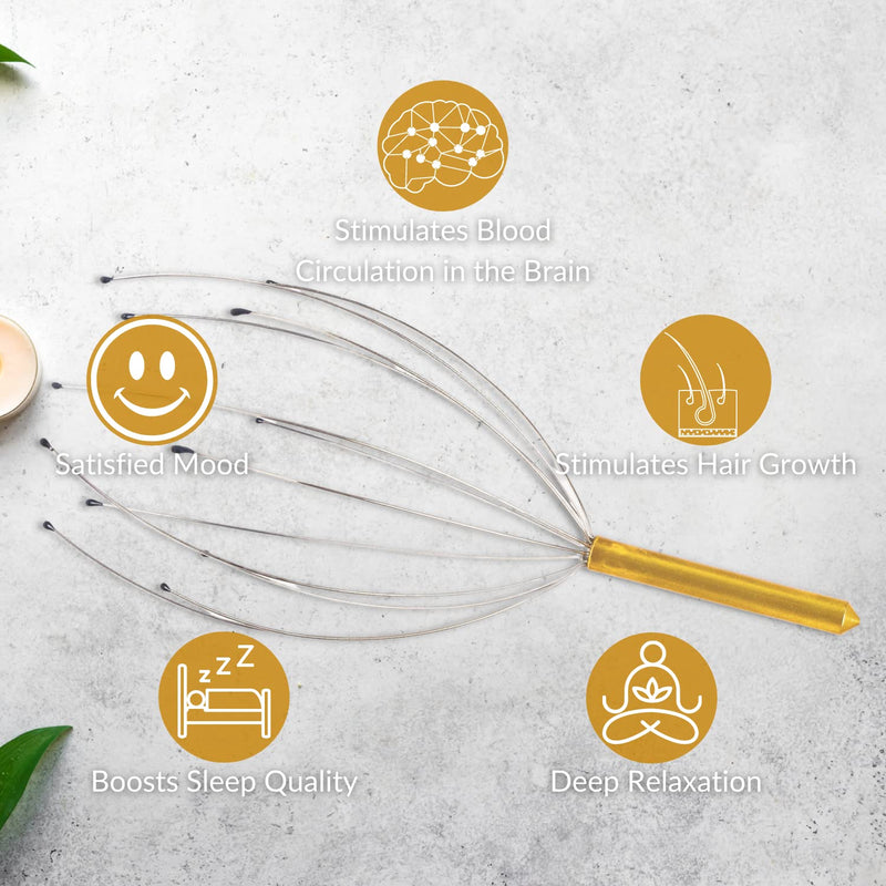 SEDOL Head Massager - Portable Stress Relief Head Scratcher Massager with 12 Fingers Scalp Massager - Manual Head Massage Tool - Head Massager Scalp for Hair Growth Stimulation and Deep Relaxation - BeesActive Australia