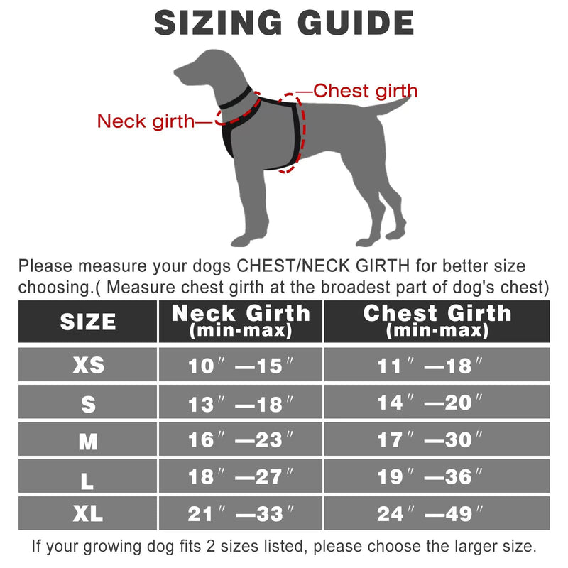 WINSEE Dog Harness No Pull, Pet Harnesses with Dog Collar, Adjustable Reflective Oxford Outdoor Vest, Front/Back Leash Clips for Small, Medium, Large, Extra Large Dogs, Easy Control Handle for Walking XL Black - BeesActive Australia