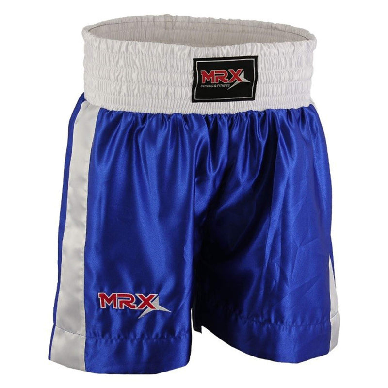 Men Boxing Shorts for Boxing Training Fitness Gym Cage Fight MMA Mauy Thai Kickboxing Trunks Clothing Medium Blue/White - BeesActive Australia