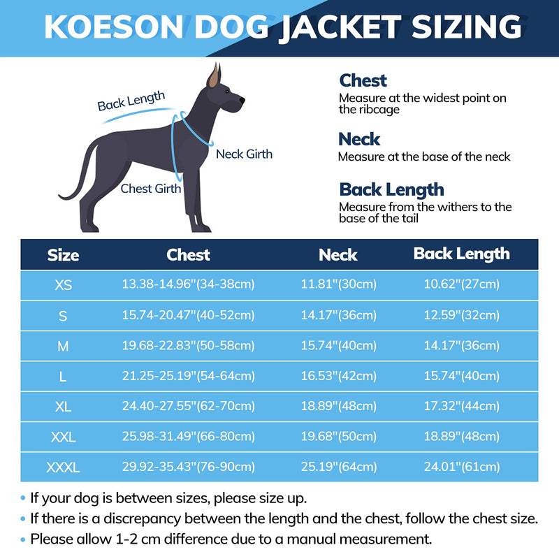 KOESON Windproof Dog Cold Weather Coat, Reflective Pet Winter Thick Warm Outdoor Jacket with Harness Hole, Comfy Cotton Apparel Padded Vest for Small Medium Large Dogs X-Large Purple - BeesActive Australia
