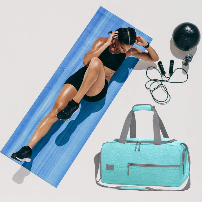 MarsBro Water Resistant Sports Gym Travel Weekender Duffel Bag with Shoe Compartment Tiffany Blue - BeesActive Australia