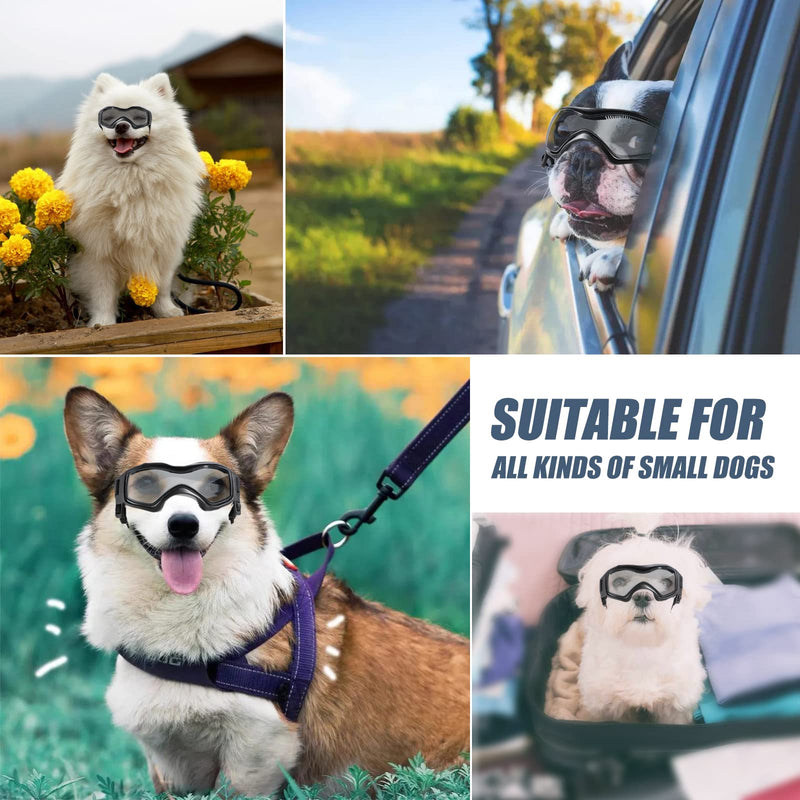 NVTED Dog Sunglasses Dog Goggles, Comfortable Soft Easy Wear Adjustable UV Protection Puppy Sunglasses for Small to Medium Dog Black - BeesActive Australia