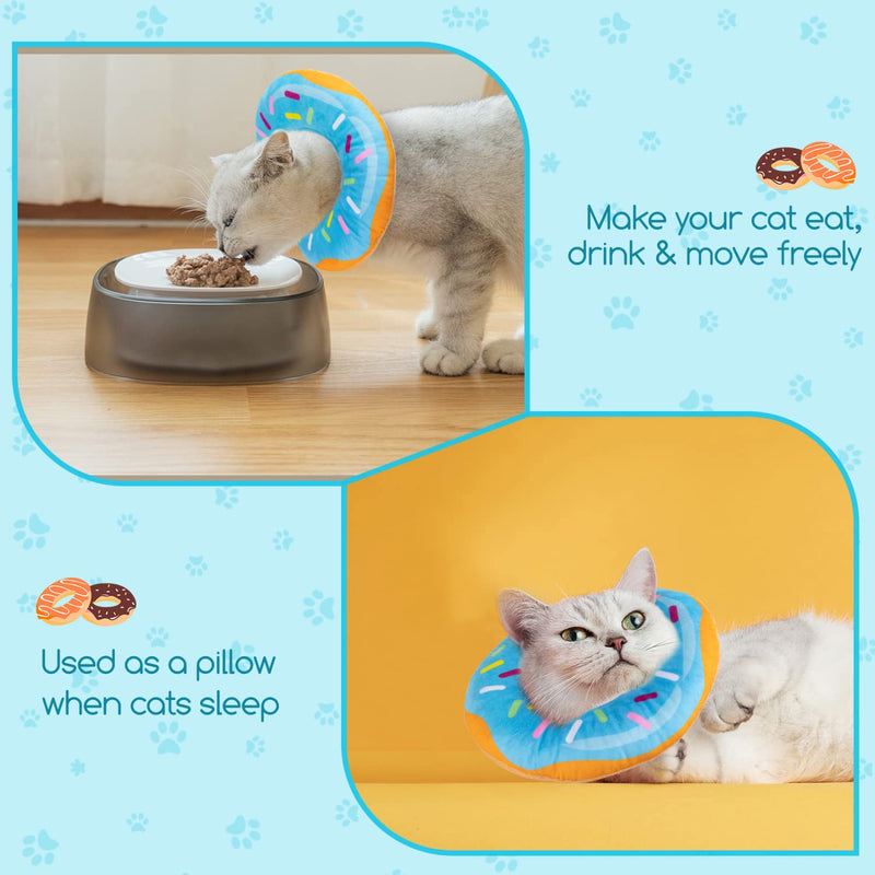 Cat Cone Collar Soft, Nobleza Adjustable Cute Donut Pet Recovery Collar for Wound Healing, Comfy Alternative Elizabethan Collar Medical Neck Pillow After Surgery Medium - BeesActive Australia