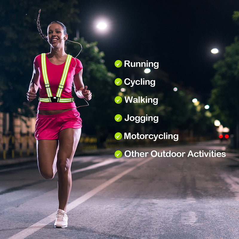Oliumt Reflective Vest Running Gear 2 Pack,Reflective Running Vests Belt, Safety Running Vest for Night Running,Cycling Green Green - BeesActive Australia