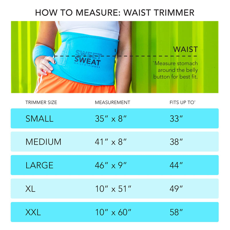 Sweet Sweat Waist Trimmer 'Neon' Series | Premium Waist Trainer Band for Men & Women Neon Blue Small - BeesActive Australia