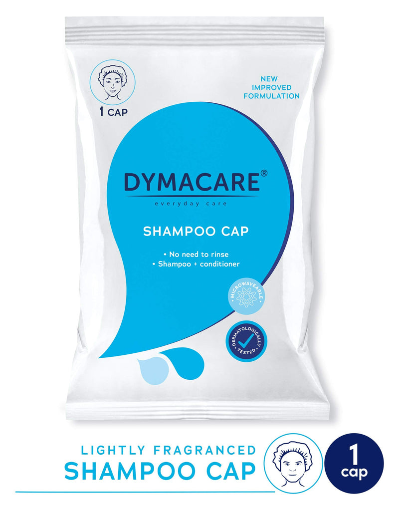 DYMACARE No Rinse Shampoo Cap | Rinse Free Shower Cap that Shampoos & Conditions | PH Balanced & Hypoallergenic Waterless Hair Wash | 1 Cap 1 Pack - BeesActive Australia
