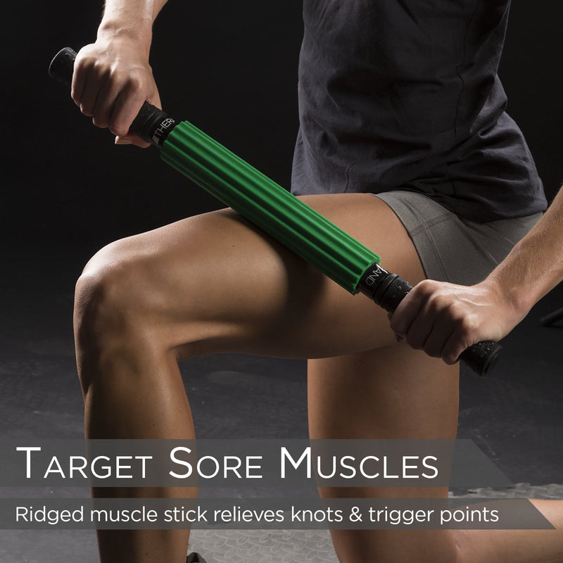 THERABAND Roller Massager +, Muscle Roller Stick for Self-Myofascial Release, Deep Tissue Massage Rolling Pin, Trigger Point Release, Muscle Soreness, Best Gifts for Runners, Athletes, Crossfit - BeesActive Australia