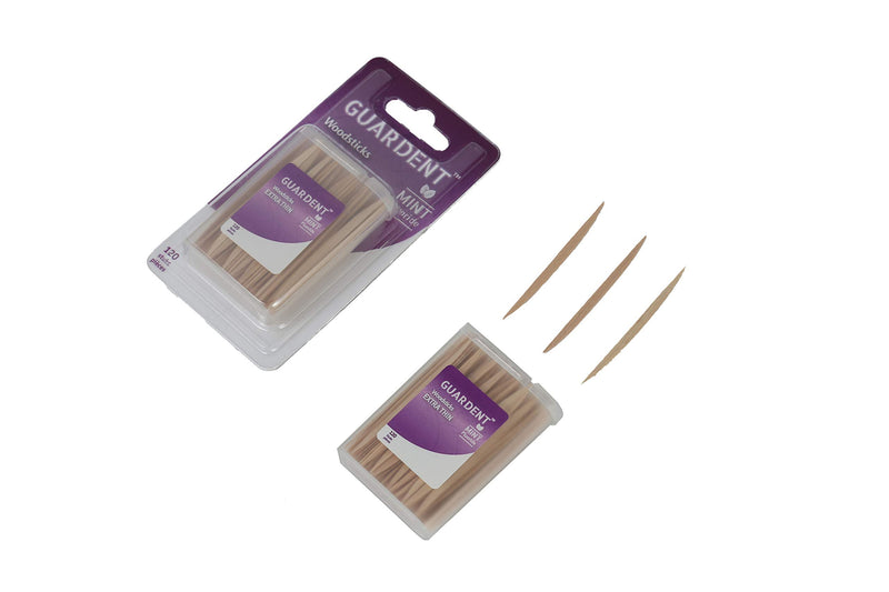 Guardent Dental Extra-Thin Toothpicks and Biodegradable Woodsticks Plaque Remover Fresh Effect - Mint & Fluoride Flavor - 2 Packs of 120 Picks (240 Picks) 2 Packs of 120 Picks (240 Picks) - BeesActive Australia