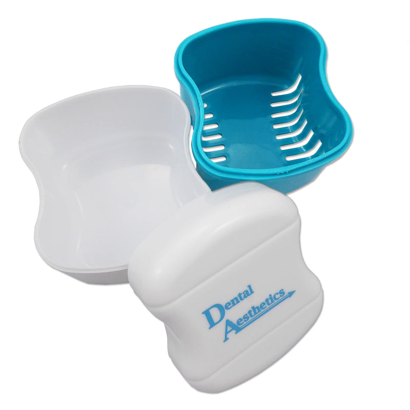 Denture Bath - Storage Container for Soaking Dentures, Retainers & Other Dental Appliances (Blue) Blue - BeesActive Australia