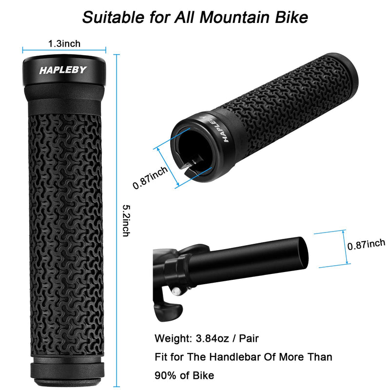 Hapleby Premium Bike Handlebar Grips, Single Lock-on Bike Grips, Professional Mountain Bicycle Handlebar Locking Grips with Anti-Slip, 2PCS Screw and 2PCS Allen Wrench for Free - BeesActive Australia