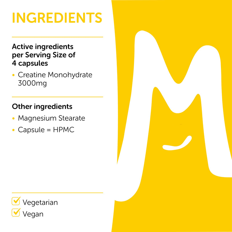 Creatine Monohydrate Capsules 750mg (3000mg Per Serving) - 120 Capsules - Boost Muscle Mass, Bulk & Strength - Supports Increased Energy & Performance - Pre Workout Supplement for Men & Women | MOBU - BeesActive Australia