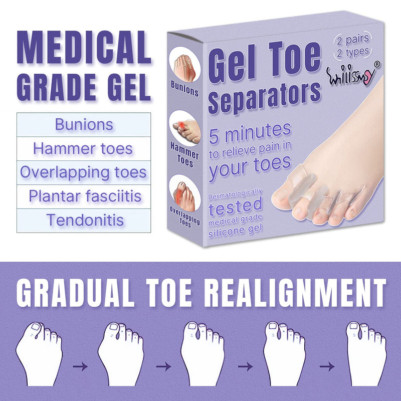 Toe Separators for Overlapping Toes,2 Kinds Degree Spreading Correct Toe Soft Silicone - BeesActive Australia