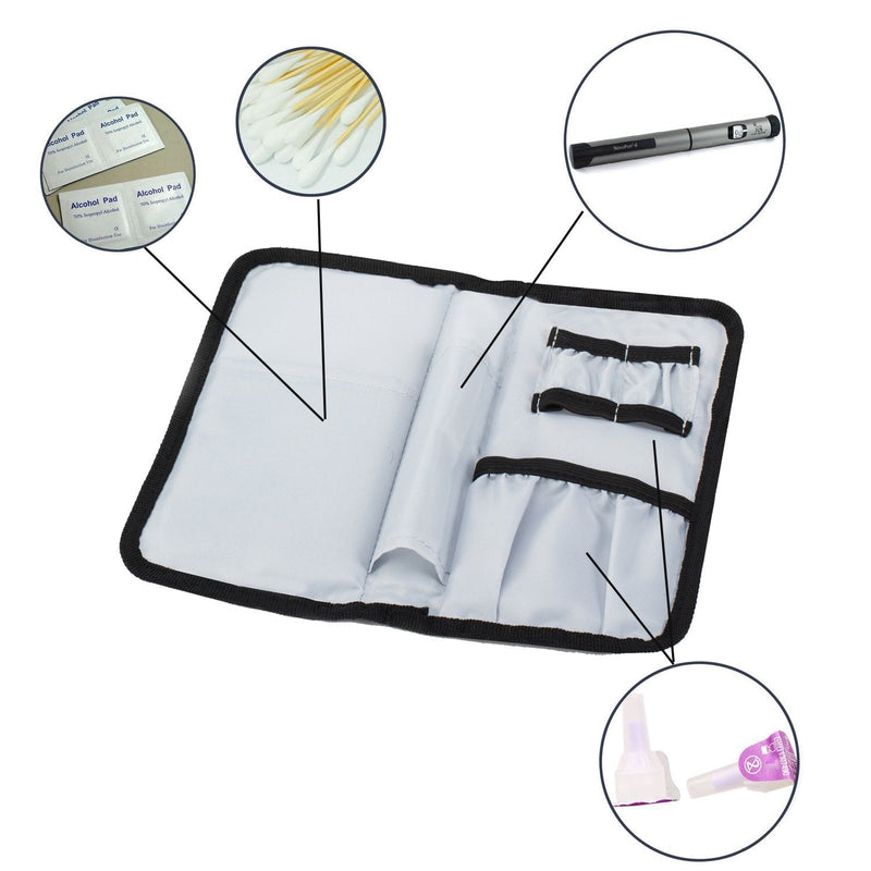 ALLCAMP Large Insulin Cool Bag Diabetic Organizer Portable Medical Travel Cooler Case+ 4 Ice Packs Gray - BeesActive Australia