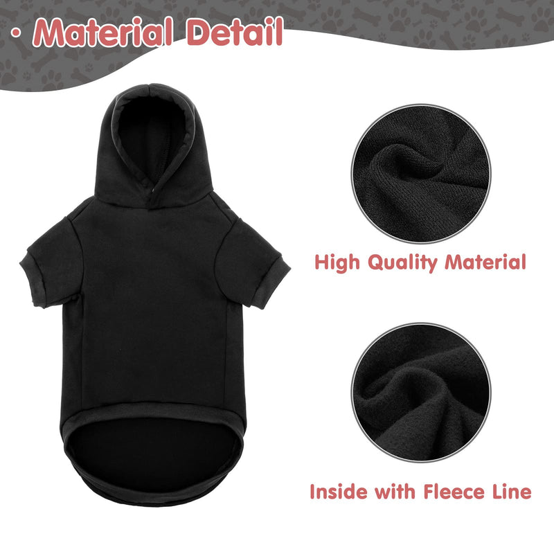 BINGPET Dog Hoodies-Fleece Lined-Hooded Pullover for Dog Cat in Cold Weather Large (Chest Girth 28") Black - BeesActive Australia