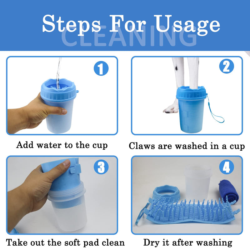 Pet Cleaning Foot Cup, Dog Paw Cleaner, Pet Cleaner, Dog Paw Cleaner with Towel, Cat and Dog Foot Cleaner Small - BeesActive Australia