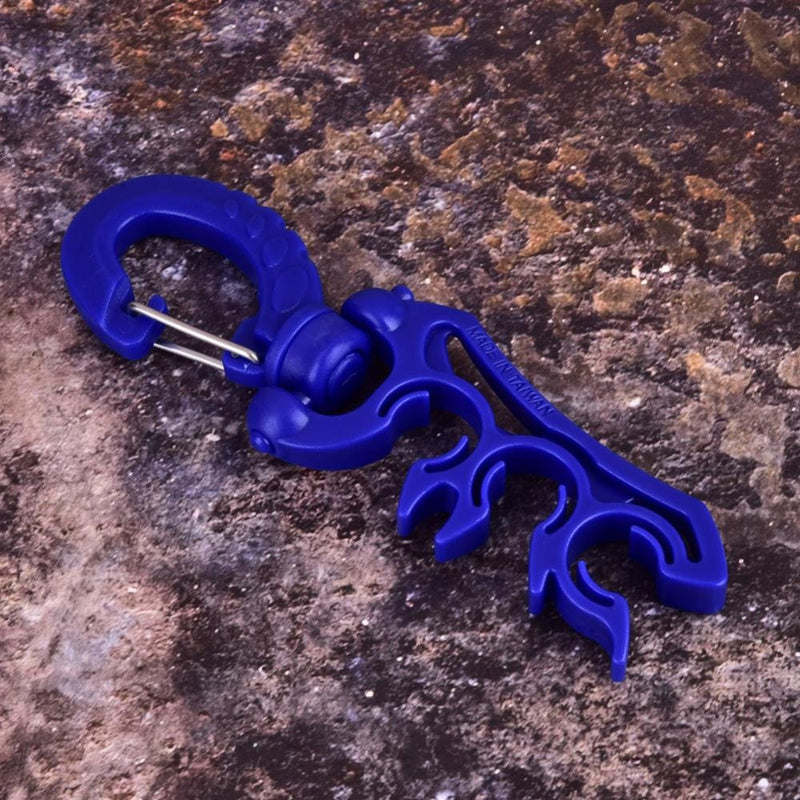 [AUSTRALIA] - Diving Regulator Hose, 3 Colors Underwater Scuba Diving Plastic Double BCD Hose Holder with Clip Hook Blue 