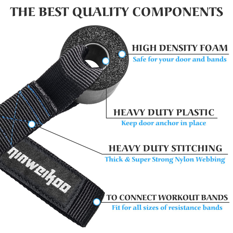 Heavy Duty Door Anchor for Resistance Bands Exercise Fitness Bands Accessories Resistance Exercise Band and Resistance Tube Anchor Strap. BLACK5 - BeesActive Australia