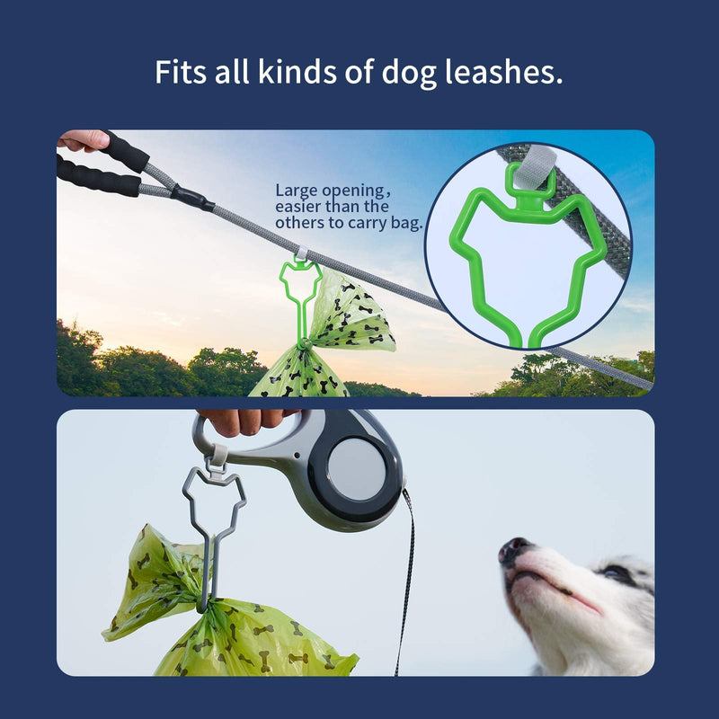Dalzom® 2Pcs Dog Poop Bag Holder, Waste Bag Holder Carrier for Leash, Dog Poop Bag Dispenser for Walking Running Bicycle Accessory (Gray) Gray - BeesActive Australia