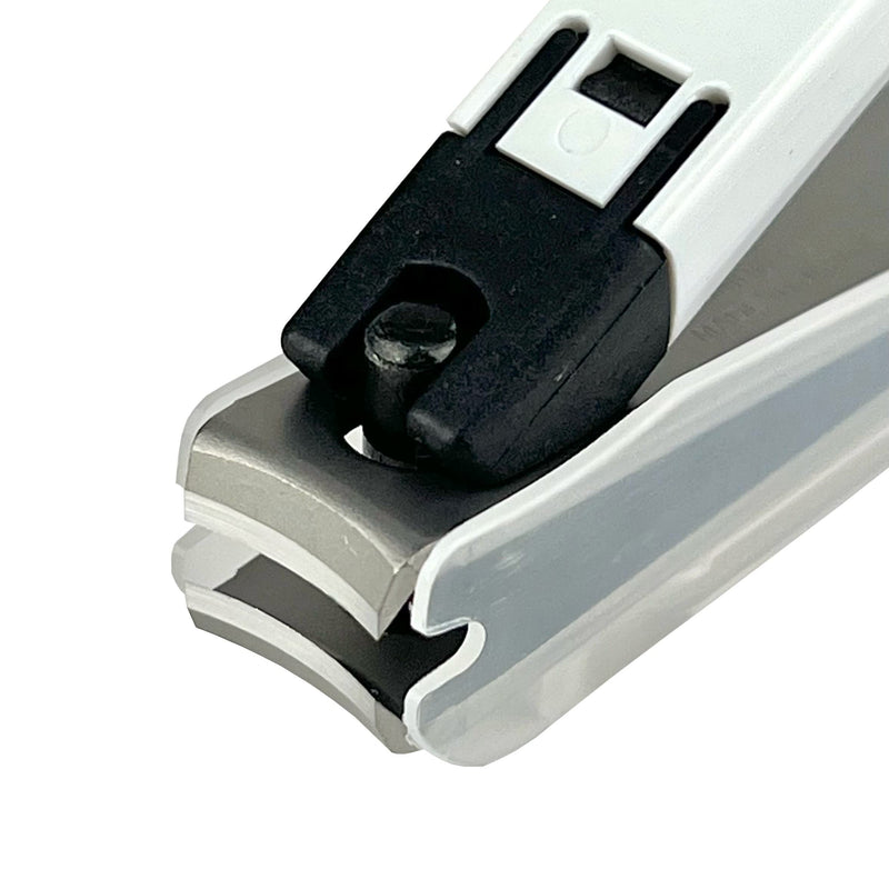 Kai Nail Clippers Type 001S White Stainless Steel Fingernail Toenail Thick Nail Clipper Cutter KE0121 with File & Catcher for Adult Seniors Men Women Made in Japan - BeesActive Australia