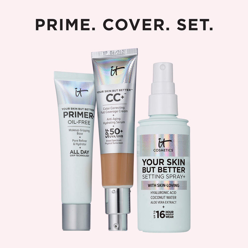 IT Cosmetics Your Skin But Better Makeup Primer+ - Extends Makeup Wear, Hydrates Skin, Refines the Look of Pores - With Glycerin, Bark Extract & Ginger Root Extract - Oil-Free Formula - BeesActive Australia