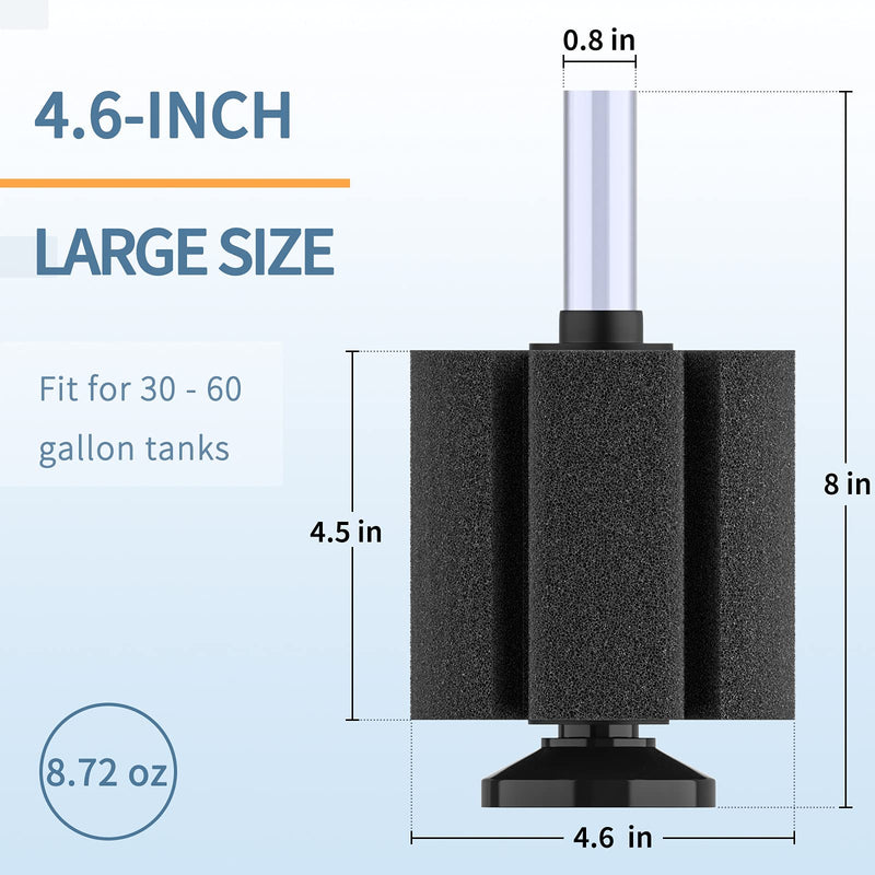 Pawfly Aquarium Nano Bio Sponge Filter Quiet Betta Fry Shrimp and Small Fish Foam Filter for Fish Tank up to 5-220 Gallon Up to 60Gal - BeesActive Australia