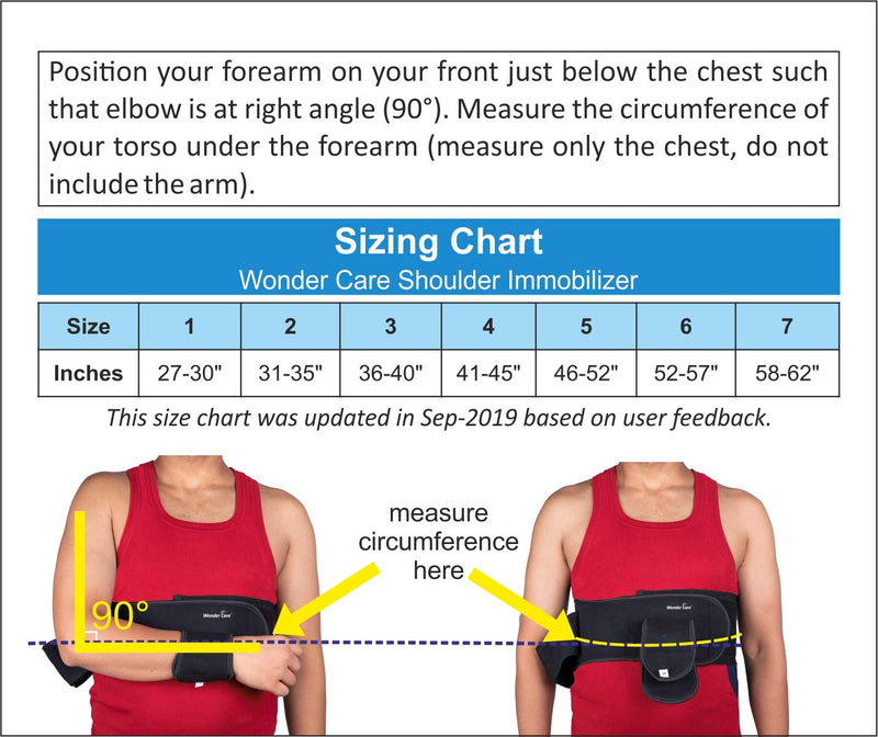 Wonder Care-Left Right Shoulder Immobilizer Arm Sling Elastic Brace for Clavicle Collar Bone Dislocation Subluxation Shoulder stabilizer Compression Brace After Rotator Cuff Surgery - Black(36"-40") Size-3(36"-40") - BeesActive Australia