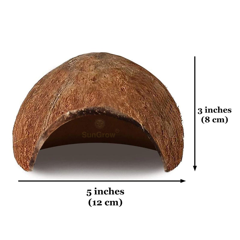 SunGrow Leopard Gecko Cave, Coco Shell House, Smooth-Edged Spacious Reptile and Amphibian Hideout, 1 Pc per Pack - BeesActive Australia