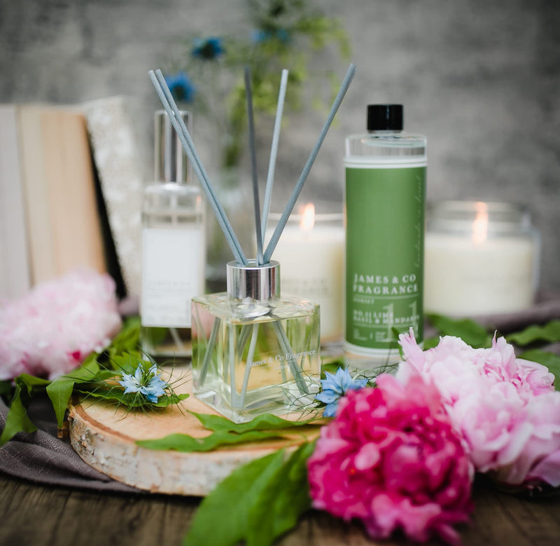 James & Co No.11 Lime (Lime, Basil & Mandarin) 200ml Reed Diffuser Refill Bottle with 6 Fibre Reeds - BeesActive Australia