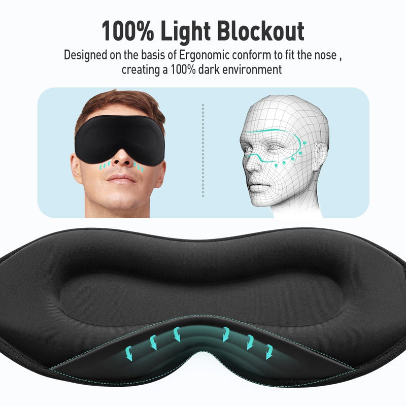 Umisleep Upgraded Sleep Mask, Perfect Sleeping Mask for Side Sleepers, 3D Ultra Soft Skin-Friendly Eye Masks for Sleeping Women Men Kids with Adjustable Strap, Blindfold for Travel/Sleep/Nap 1 Count (Pack of 1) - BeesActive Australia
