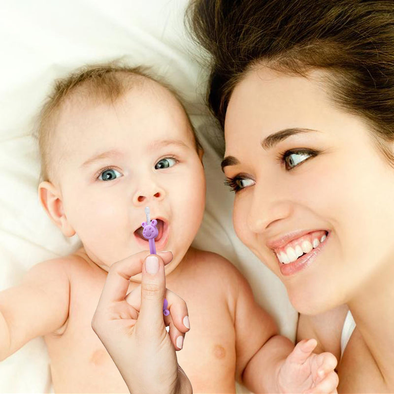 Baby Nose Ear Cleaning Tool 2 Pack - Nasal Booger Ear Clearner Dual Earwax Snot Remover,Suitable for Newborns and Infants with Soft Flexible Silicone Dual Ended Design - BeesActive Australia
