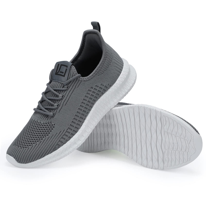 LCGJR Men's Running Shoes Ultra Lightweight Breathable Comfortable Walking Shoes Casual Fashion Sneakers Mesh Workout Shoes 7 Grey - BeesActive Australia