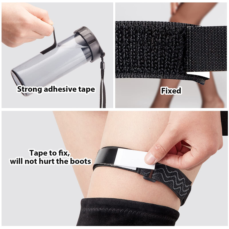 Boot Straps 4 Pieces Adjustable Thigh High Boots Tape Elastic Boot Belts and Straps Comfortable Thigh High Strap Boots Women Boots Fixed Belt with 28 Pieces Hook and Loop Tape for Knee High Boots - BeesActive Australia