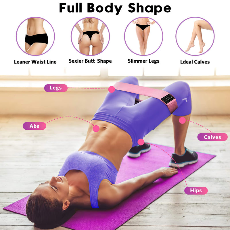 Resistance Bands, Exercise Workout Bands for Women and Men, 5 Set of Stretch Bands for Booty Legs, Pilates Flexbands Pinks - BeesActive Australia