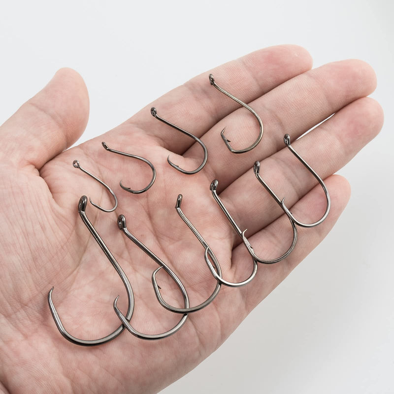 Dr.Fish 100 Pack Fishing Octopus Circle Hook Live Bait Hook Black Nickel Sharp Offset Wide Gap Surf Fishing Catfish Bass Carp Bluegill Tuna Freshwater Saltwater #8-10/0 - BeesActive Australia