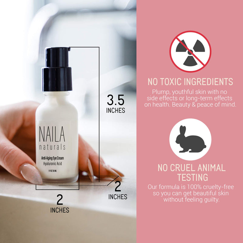 Naila Naturals Anti Aging Eye Cream - Eye Firming Cream And Anti Wrinkle Eye Cream - For Fine Lines, Dark Circles, Puffiness, Bags - ORGANIC Ingredients- Made in USA - BeesActive Australia