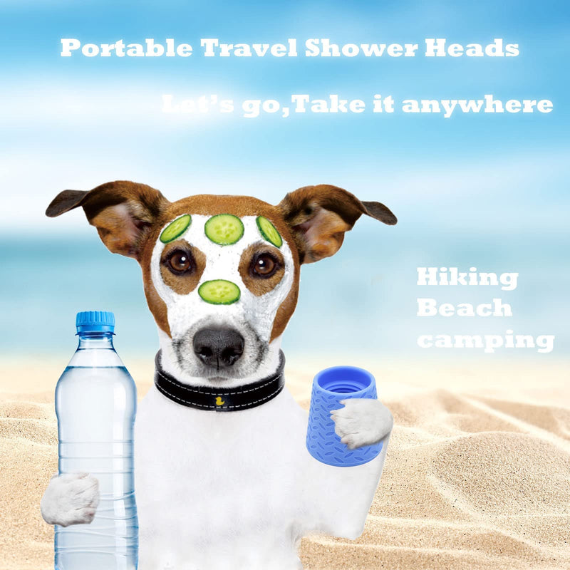Bongpuda Portable Outdoor Dog Shower Heads Attachment, Pet Grooming Tool, Dogs Accessories for Traval Beach and Camping, Dog Hiking Bathing Gear - Fits 2 Liter Soda Bottles - Dog Shower Cap Orange - BeesActive Australia