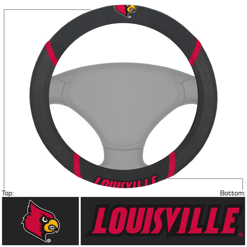 FANMATS NCAA University of Louisville Cardinals Polyester Steering Wheel Cover , 15"x15" - BeesActive Australia