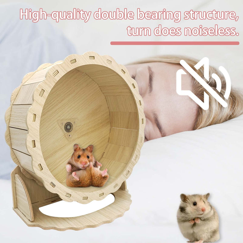 Hamiledyi Hamster Wheels Wooden Small Pets Exercise Wheel Silent Hamster Running Wheel Mouse Running Spinner Wheel for Gerbil Mice Guinea Pigs Dwarf Syrian Hamster 8.26in - BeesActive Australia