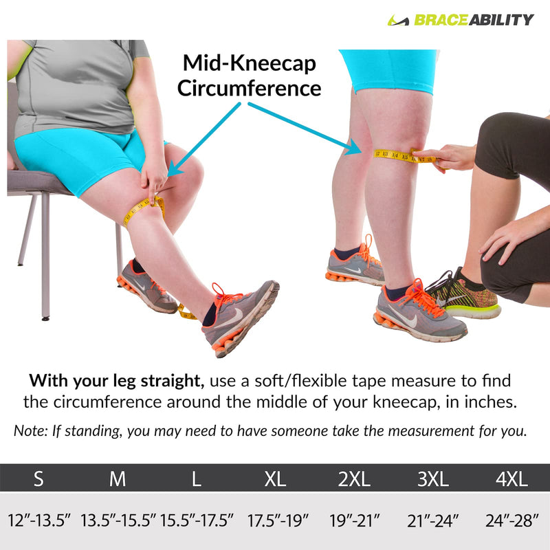 BraceAbility Patellar Tracking Pain Short Knee Brace - XXL Running, Exercise, Athletic Support Sleeve Stabilizer for After Kneecap Dislocation, Tendonitis, Patellofemoral, MCL / LCL Injuries (2XL) 2X-Large (Pack of 1) - BeesActive Australia