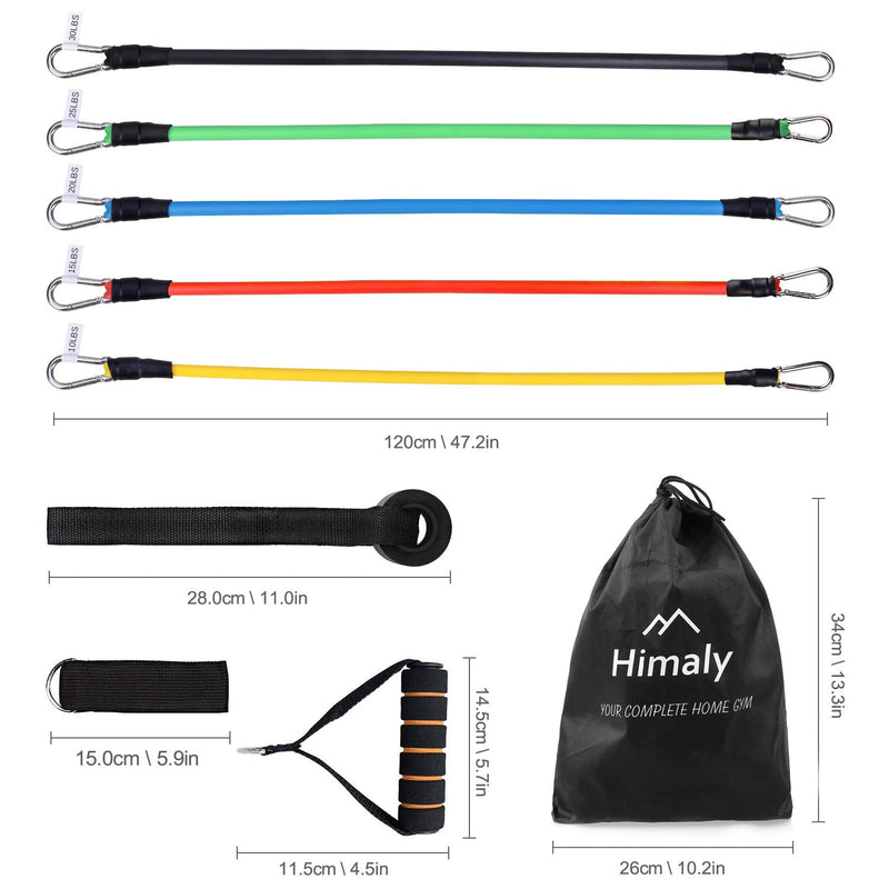 himaly Exercise Resistance Bands Set Strength Training Fitness Tubes Tension Bands with Handles, Door Anchor, Ankle Straps, Workout Guides and Band Guard Equipment for Men and Women - BeesActive Australia
