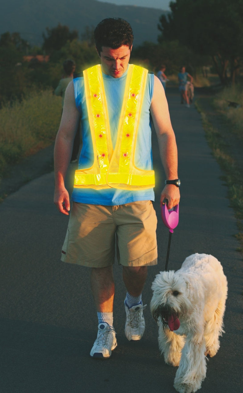 Maxsa 20029 Unisex-Adult Reflective Safety Vest with 16 LEDs Yellow Large - BeesActive Australia