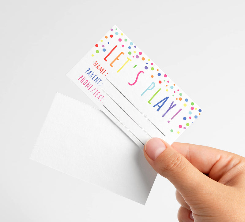 Let's Play Card Play date cards for kids Kids Calling Cards Keep in touch cards Mommy Contact card Pack of 100 - BeesActive Australia