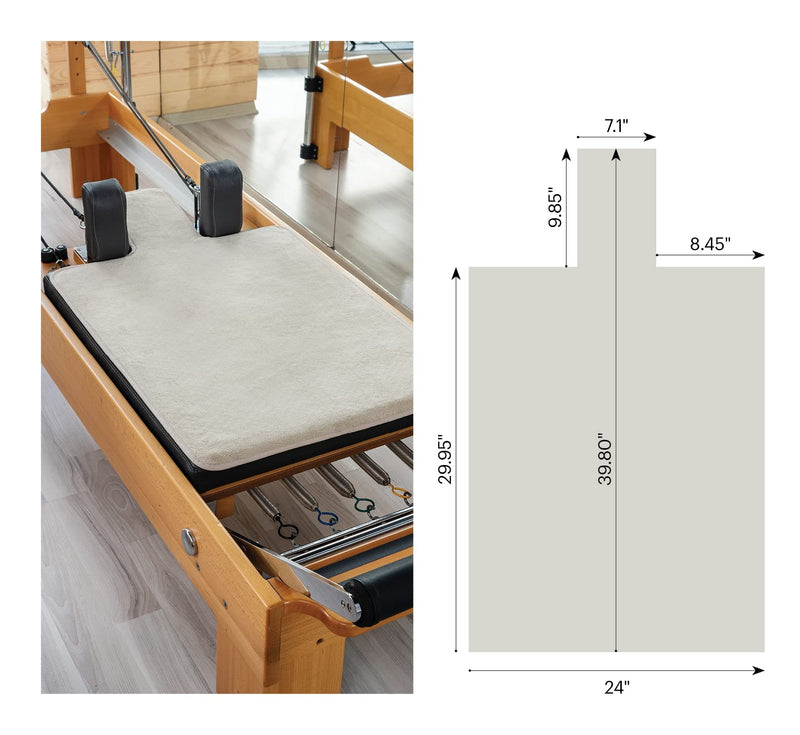 Pilates Reformer Non-Slip Mat Towel (Included 2 Pcs Shoulder Block Covers) Beige - BeesActive Australia