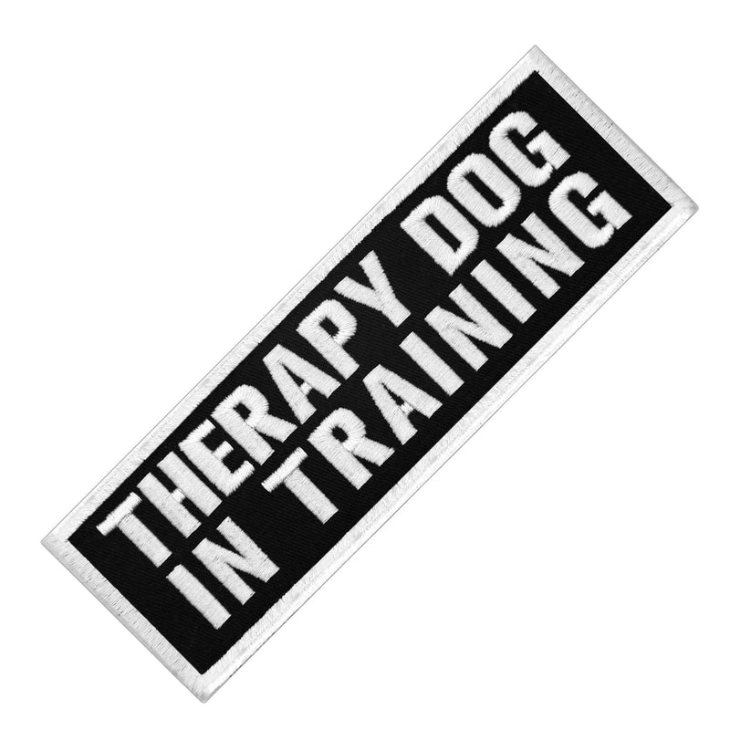 TailWag Planet Therapy Dog in Training Patch Embroidered Vest / Harnesses Badge Fastener Hook & Loop Emblem, 6 x 2 Inches - BeesActive Australia