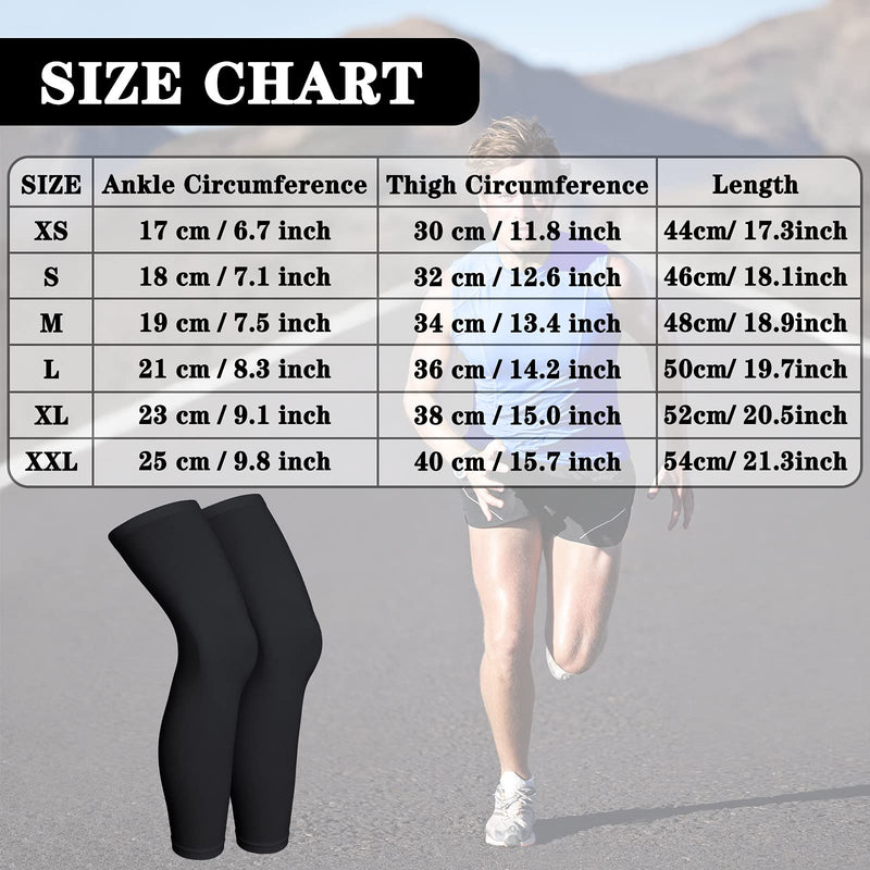 Skylety Compression Leg Sleeve Full Length Leg Sleeves Sports Cycling Leg Sleeves for Men Women, Running, Basketball Black and White Medium - BeesActive Australia