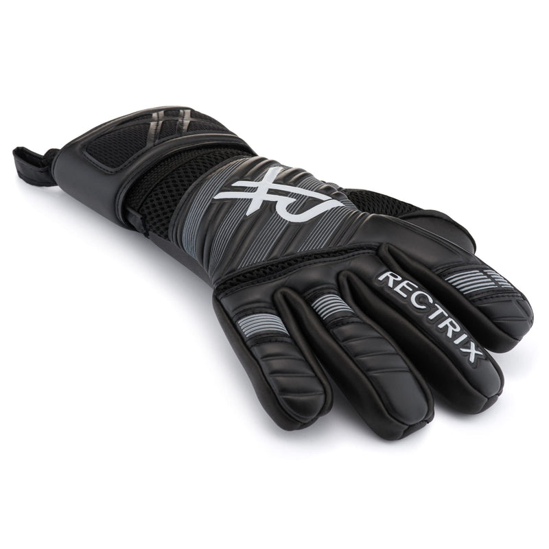 Rectrix 1.0 Goalkeeper Gloves (with Free Zip Case) - Negative Cut - Youth & Adult Sizes (10, Black) - BeesActive Australia