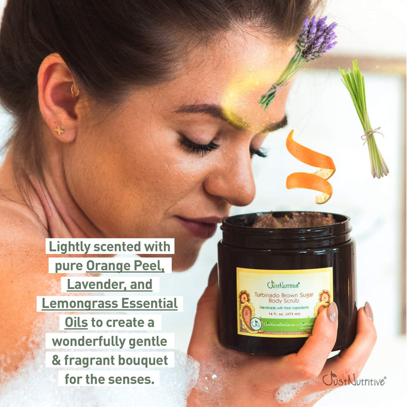 Turbinado Brown Sugar Body Scrub | Best Scrub for All Skin Types | Perfect polished skin delivered by 14 of nature’s best exfoliator and moisturizers 16 Ounce - BeesActive Australia