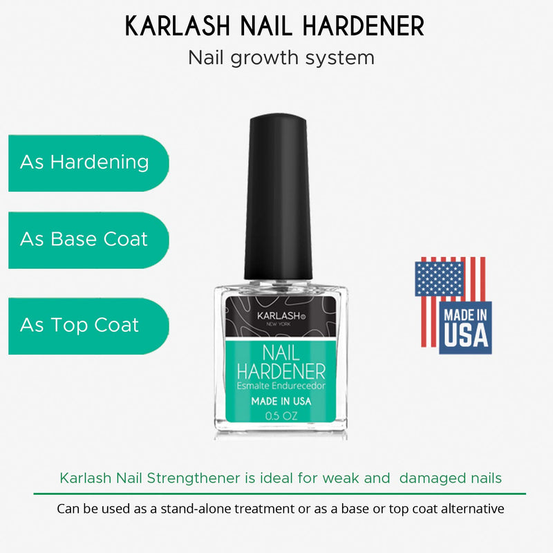 Karlash Nail Strengthener for Weak, Damaged Nails, Promotes Growth and Restores thin, cracking, and peeling nails .5 fl oz/ 15 mL, Use as a Nail Strengthener or Top Coat or Base Coat. (1 Piece) 1 Piece - BeesActive Australia