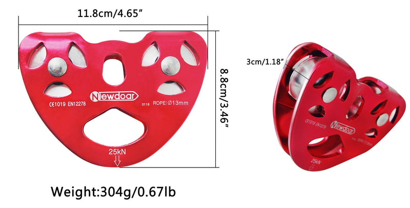 NewDoar CE Certified 25/28KN Tandem Double Speed Pulley/Trolley for Climbing, Rescue Lifting Aluminum 25KN - BeesActive Australia