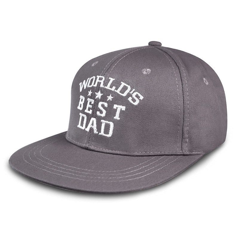 YOULEY Birthday Gifts Snapback Hats for Men Adjustable Flat Visor Trucker Hats for Father with Embroidery Gray - BeesActive Australia